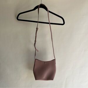 Samara Dusty Pink Crossbody Bucket Bag Purse Adjustable EUC